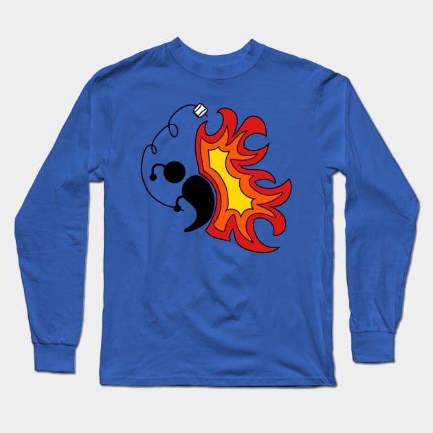 Campfire Semicolon Butterfly Long Sleeve T-Shirt by birdiestreasuretrove